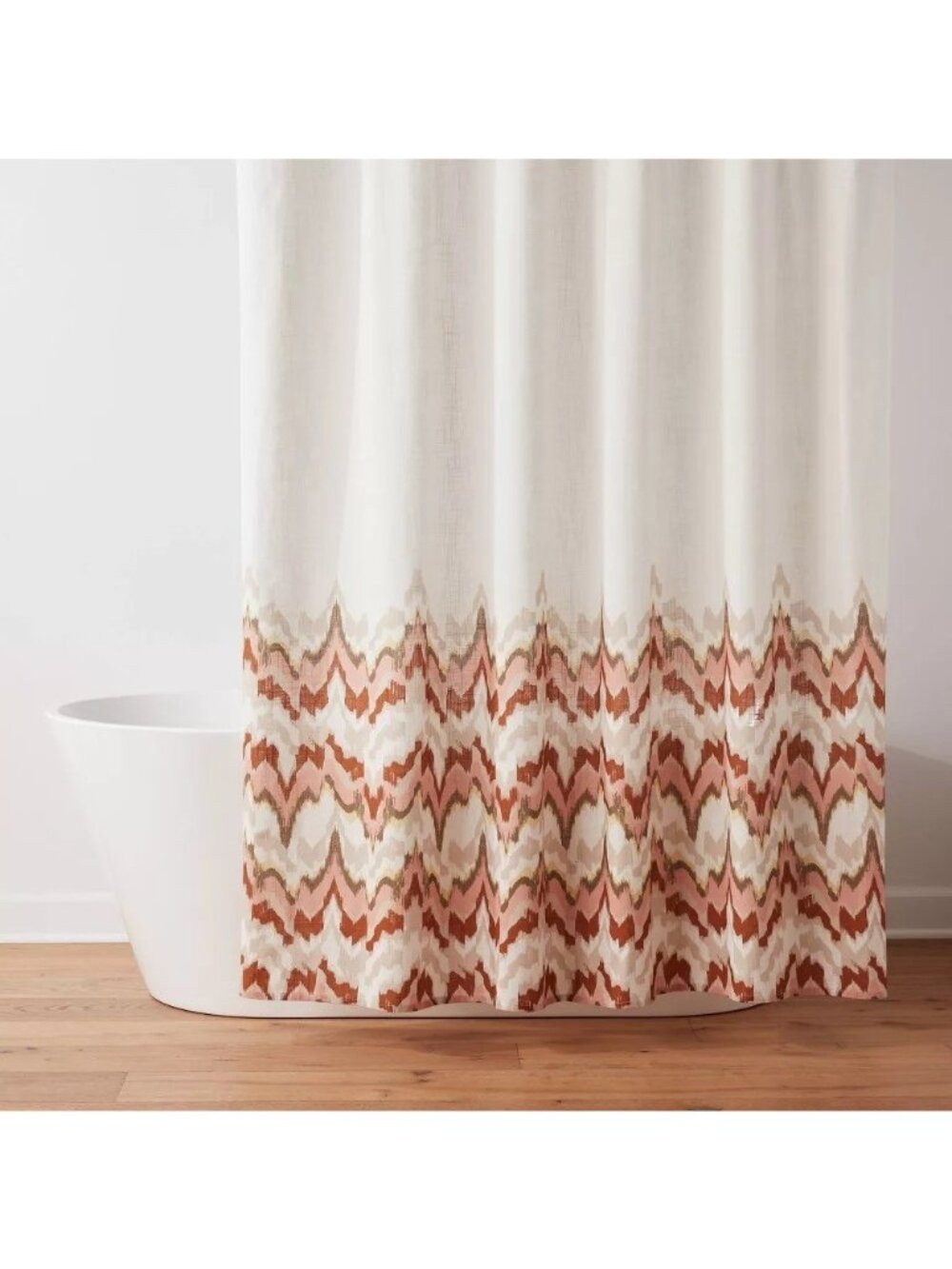 Threshold Coastal Shades of Red & Cream 72" Shower Curtain NO HOOKS INCLUDED
